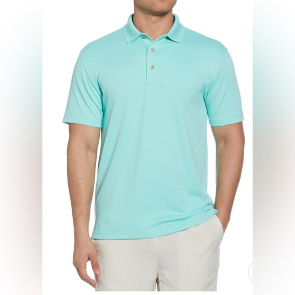 Cubavera Solid Textured Polo Moisture Wicking Cascade Polo Mens Sz L New - Picture 14 of 15